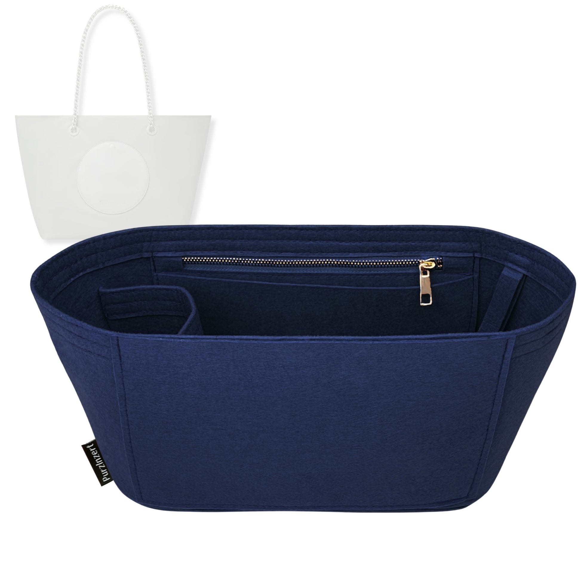Bag Insert for (Tory Burch, Ella Chain Tote) Organizer Tote Purse Organiser Liner Shaper [Premium Felt Material]