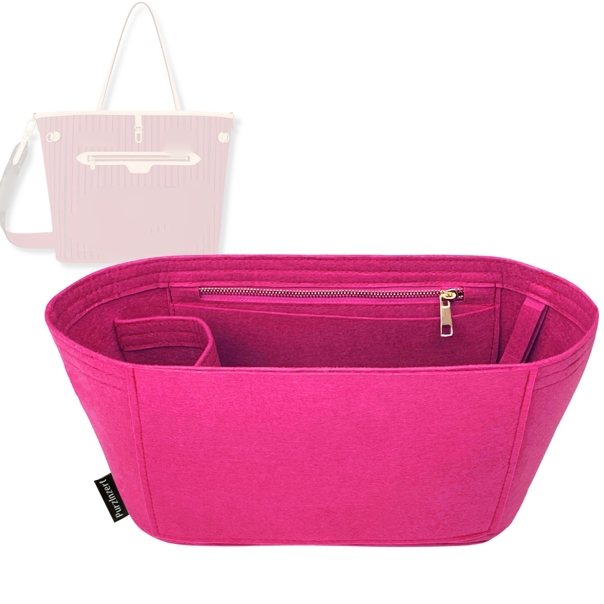 Bag Insert for (LV, Neverfull Bandouliere Inside Out MM) Organizer Tote Purse Organiser Liner Shaper [Premium Felt Material]