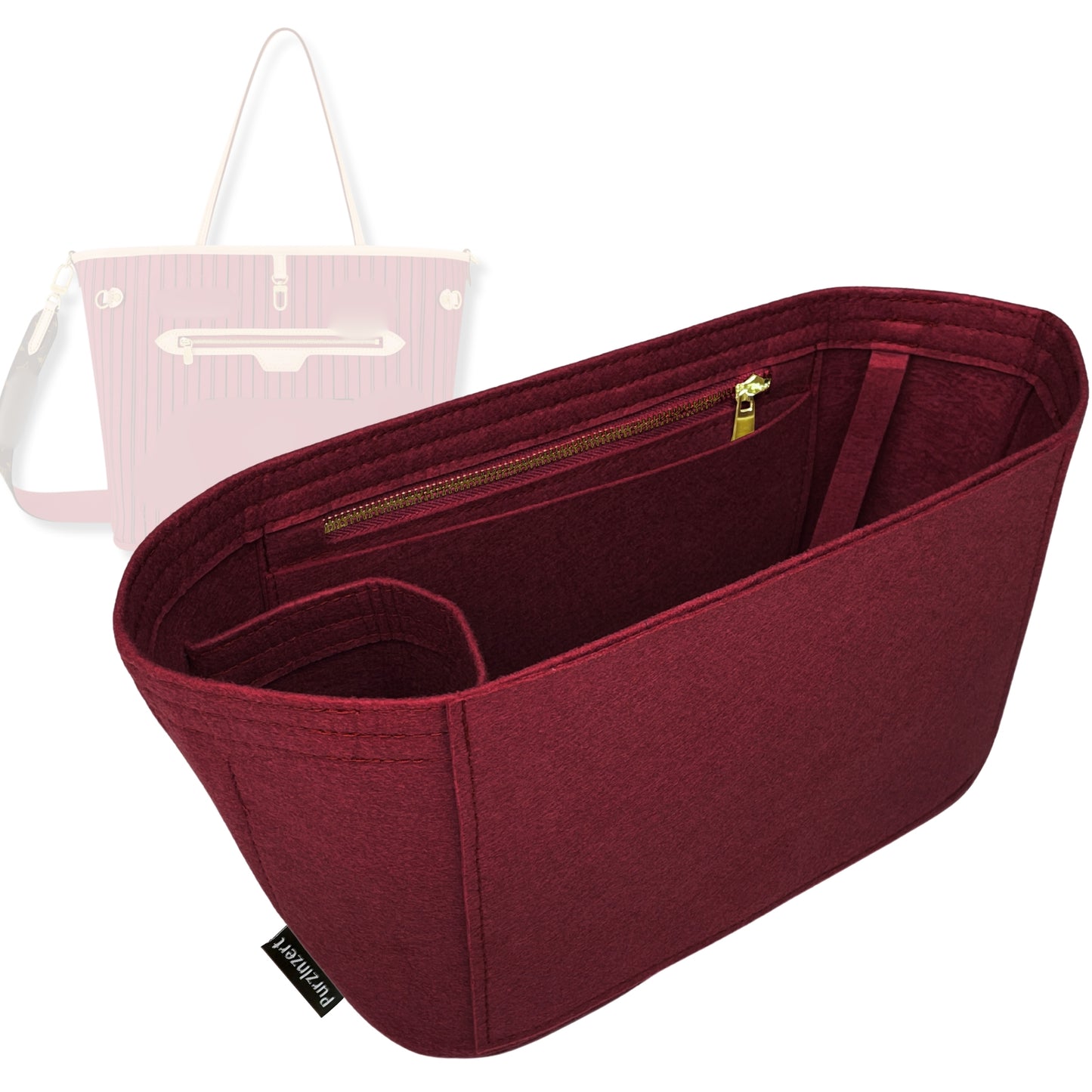 Bag Insert for (LV, Neverfull Bandouliere Inside Out GM) Organizer Tote Purse Organiser Liner Shaper [Premium Felt Material]