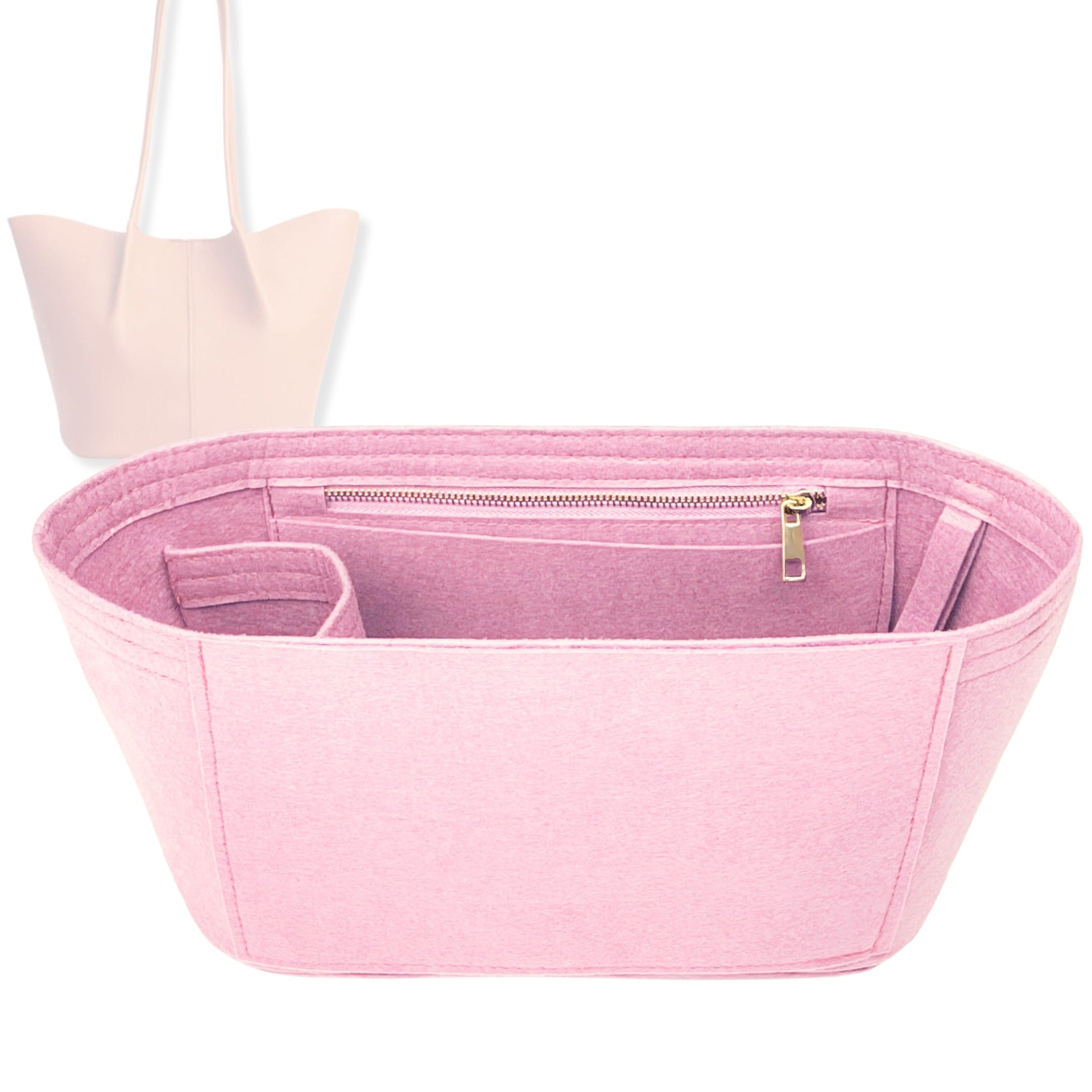 Bag Insert for (Portland Leather Goods, Devan Bucket Tote Classic) Organizer Tote Purse Organiser Liner Shaper [Premium Felt Material]