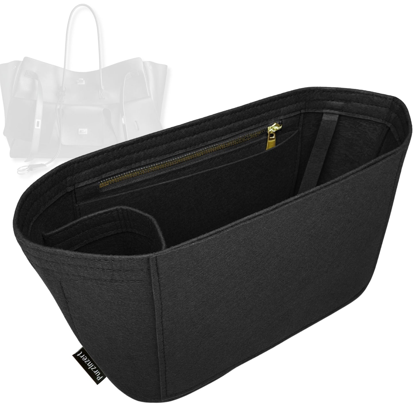 Bag Insert for (Balenciaga, Bel Air Carry All Small) Organizer Tote Purse Organiser Liner Shaper [Premium Felt Material]