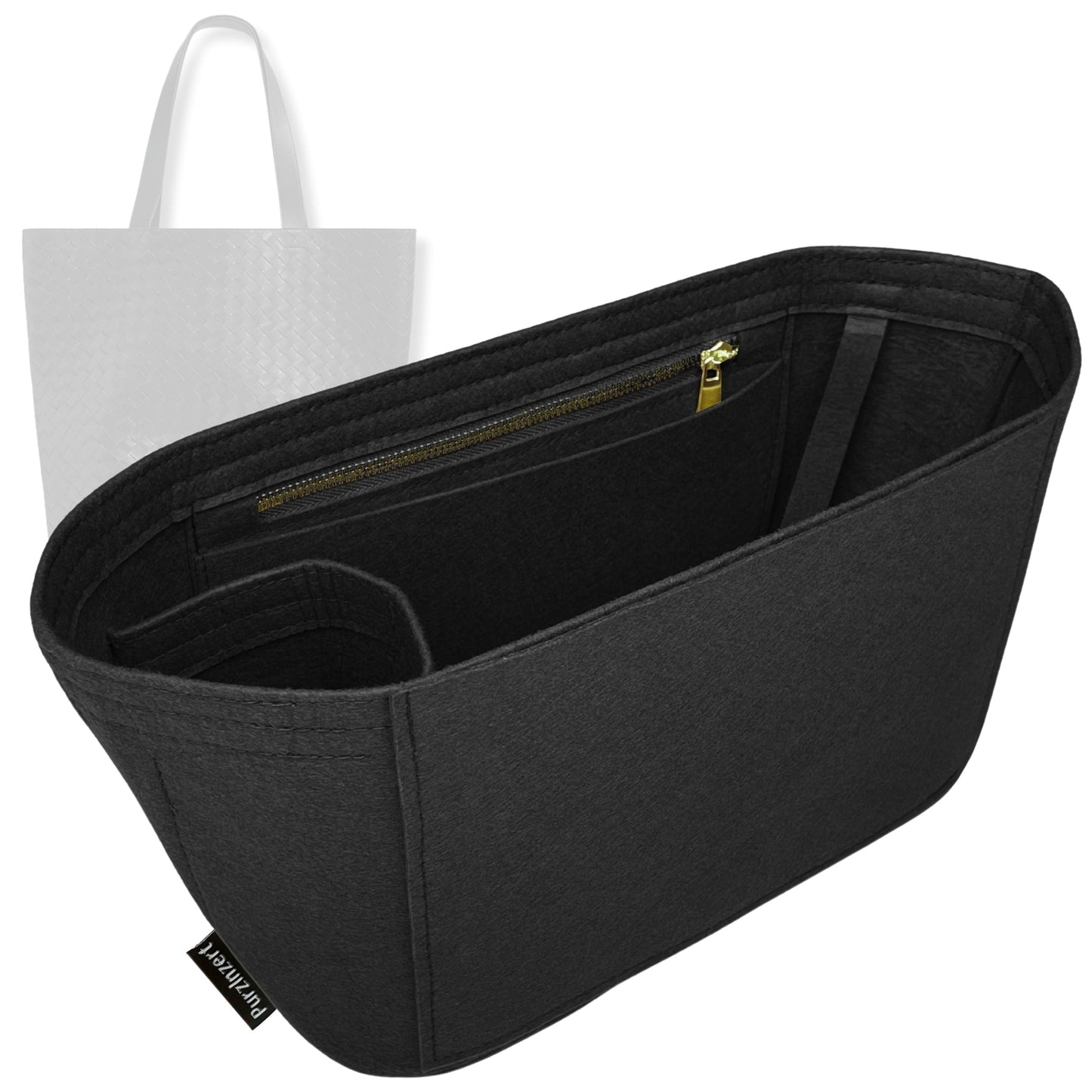 Bag Insert for (Bottega Veneta, Intrecciato North-South Tote Large) Organizer Tote Purse Organiser Liner Shaper [Premium Felt Material]