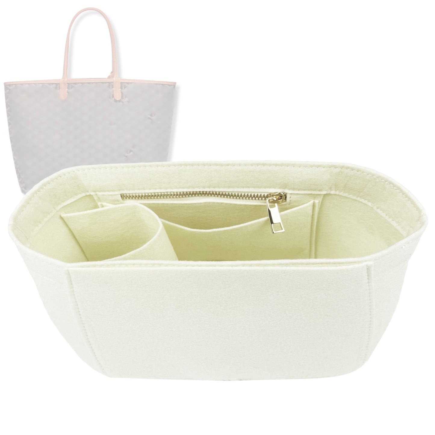 Bag Insert for (Goyard, St Saint Louis GM (Large)) Organizer Tote Purse Organiser Liner Shaper [Premium Felt Material]