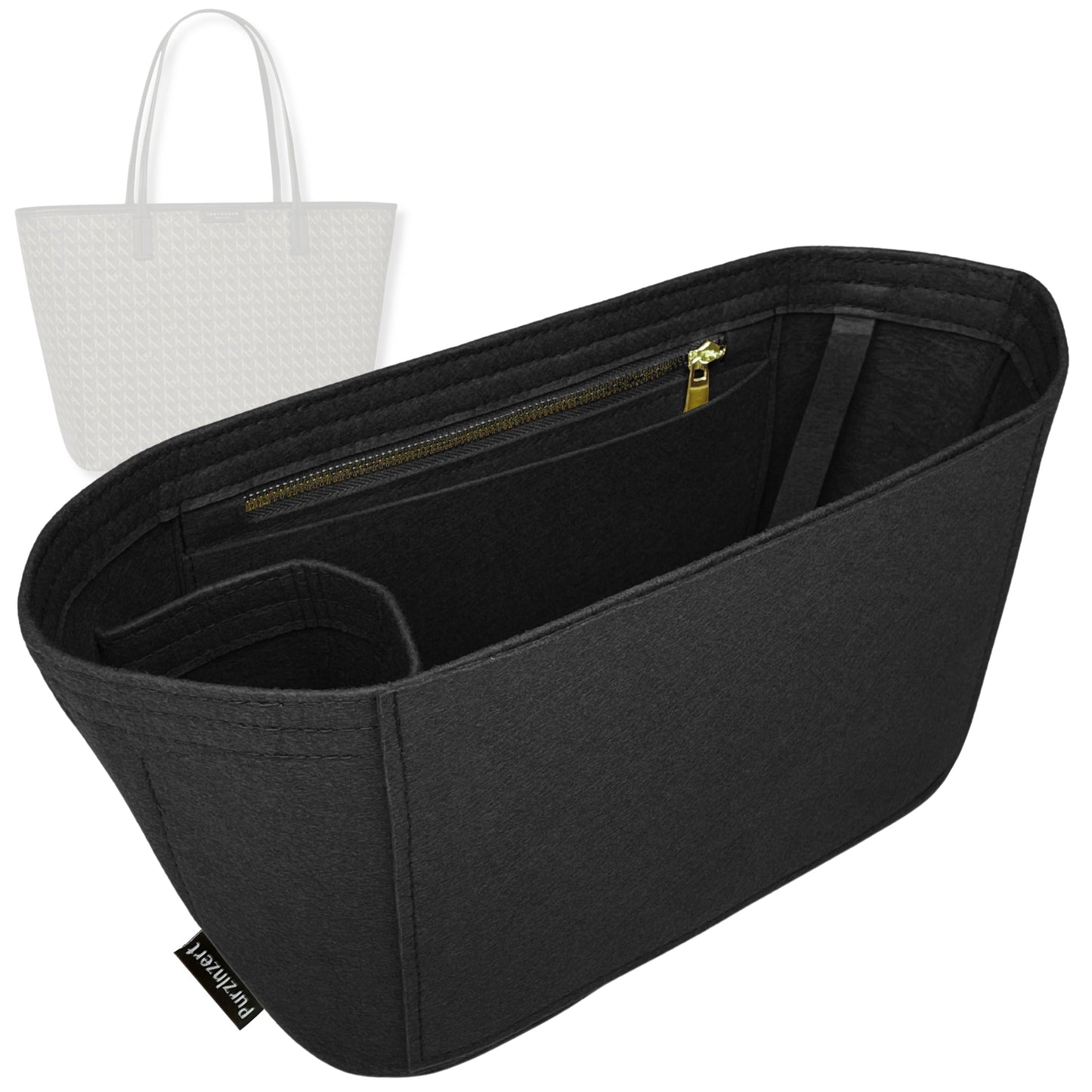 Bag Insert for (Tory Burch, Ever-Ready Zip Tote 32W 29H) Organizer Tote Purse Organiser Liner Shaper [Premium Felt Material]