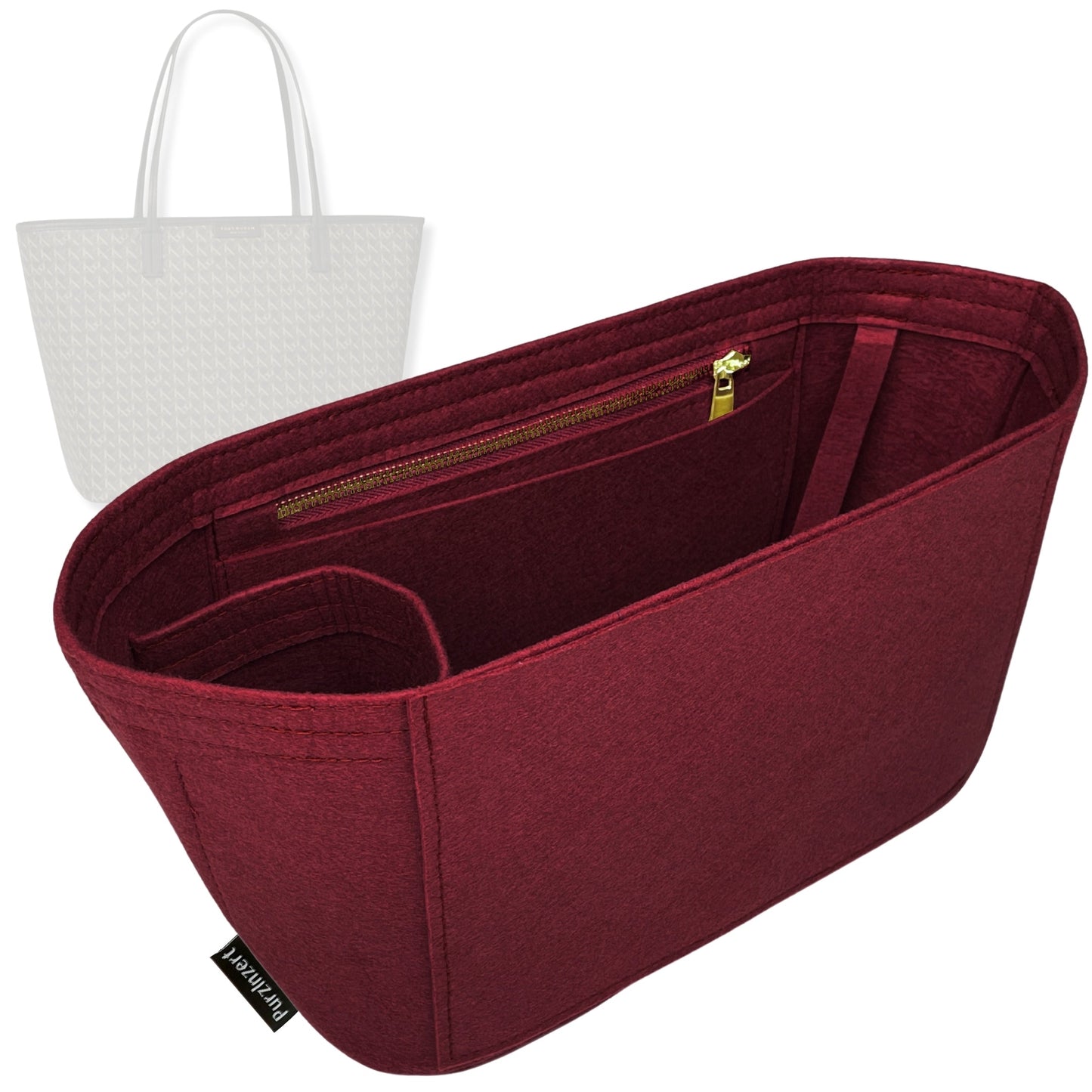Bag Insert for (Tory Burch, Small Ever-Ready Zip Tote) Organizer Tote Purse Organiser Liner Shaper [Premium Felt Material]