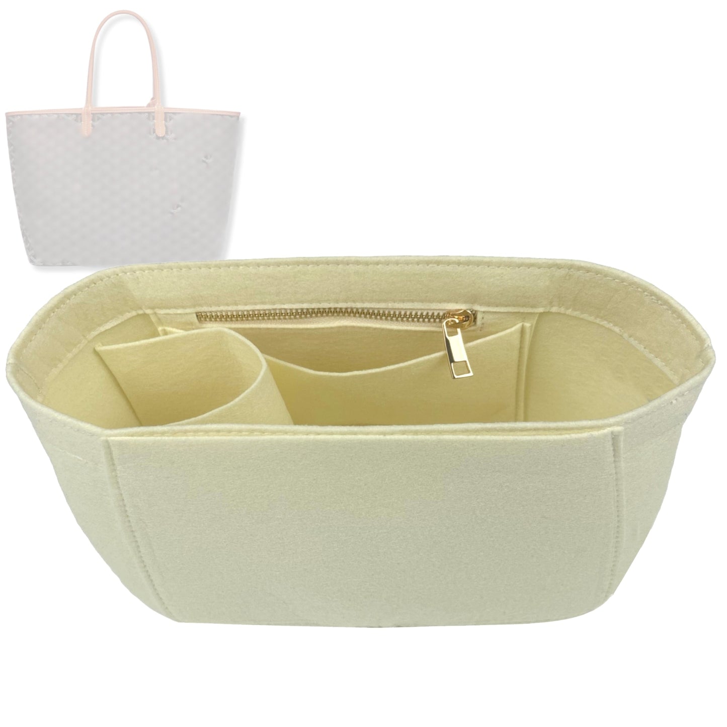 Bag Insert for (Goyard, St Saint Louis PM (Small)) Organizer Tote Purse Organiser Liner Shaper [Premium Felt Material]