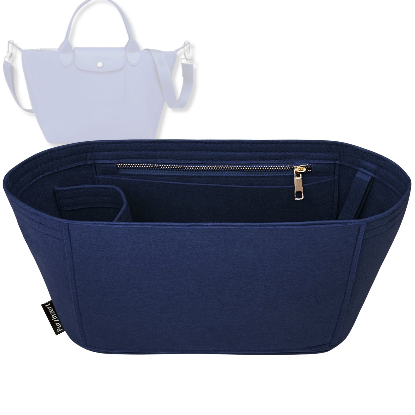 Bag Insert for (Longchamp, Le Pliage Néo Top Handle Small) Organizer Tote Purse Organiser Liner Shaper [Premium Felt Material]