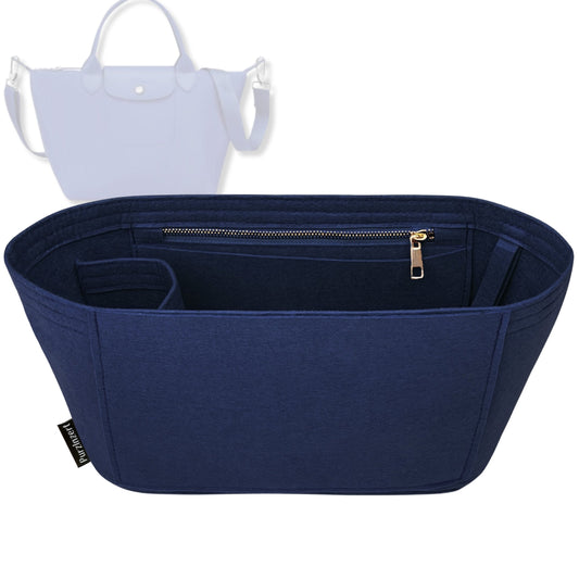 Bag Insert for (Longchamp, Le Pliage Néo Top Handle Small) Organizer Tote Purse Organiser Liner Shaper [Premium Felt Material]