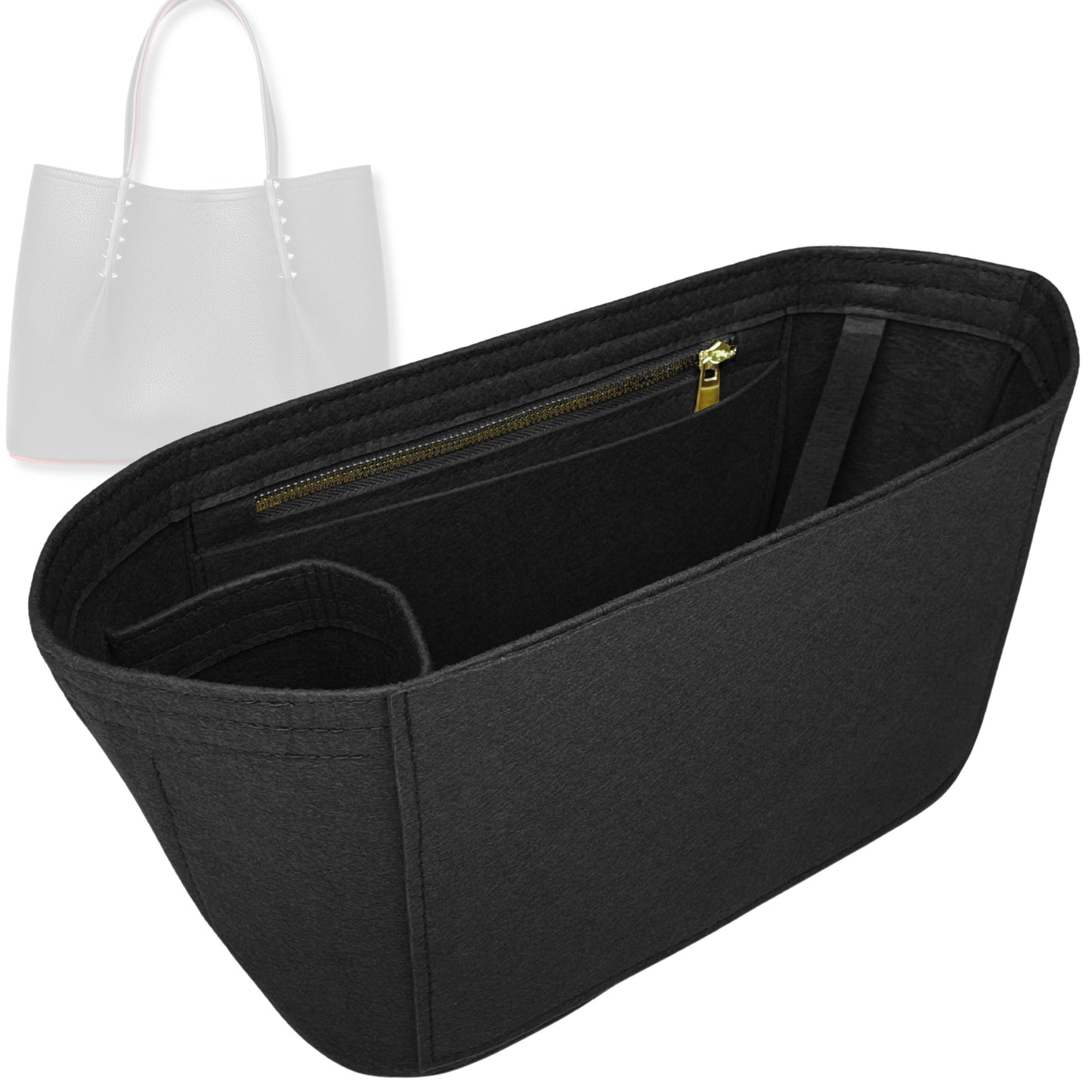 Bag Insert for (Christian Louboutin, Cabarock Small Tote) Organizer Tote Purse Organiser Liner Shaper [Premium Felt Material]