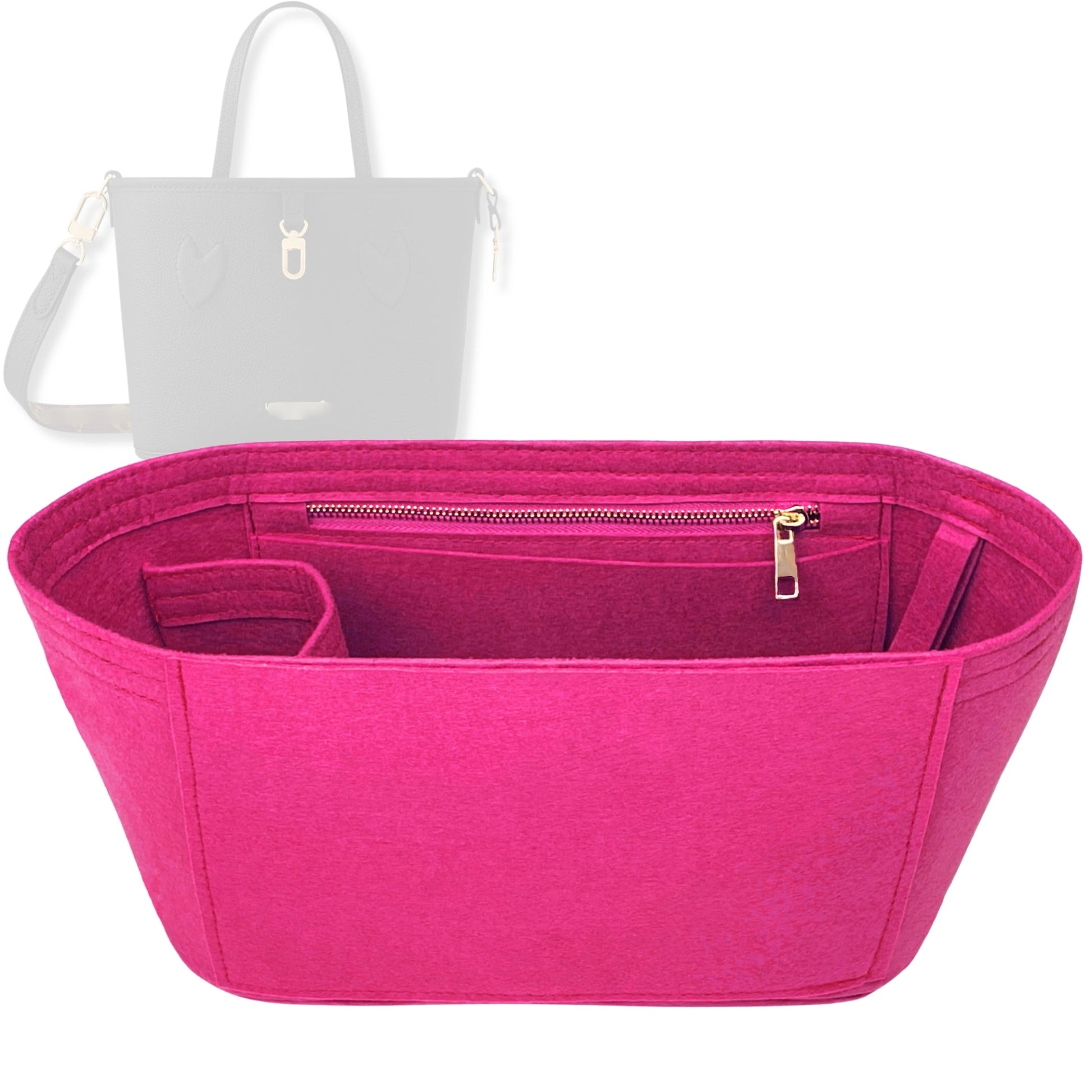Bag Insert for (LV, Neverfull Bandoulière Inside Out BB) Organizer Tote Purse Organiser Liner Shaper [Premium Felt Material]