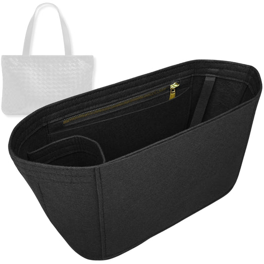 Bag Insert for (Bottega Veneta, Small Intrecciato Zipped Tote) Organizer Tote Purse Organiser Liner Shaper [Premium Felt Material]