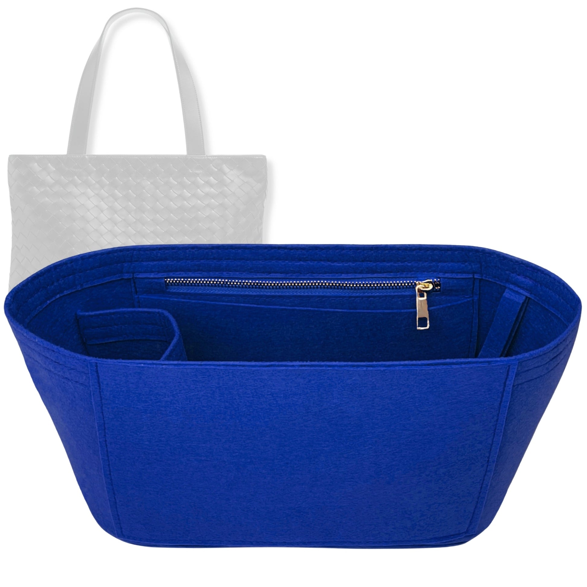 Bag Insert for (Bottega Veneta, Large Intrecciato Zipped Tote) Organizer Tote Purse Organiser Liner Shaper [Premium Felt Material]