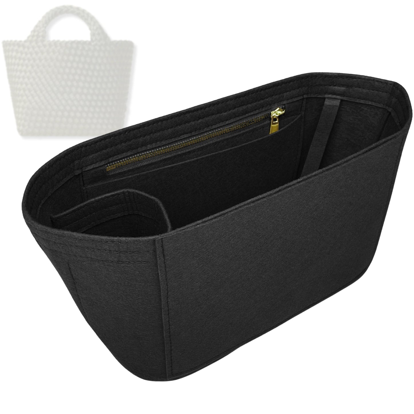 Bag Insert for (Naghedi, St Barths Petit Tote) Organizer Tote Purse Organiser Liner Shaper [Premium Felt Material]