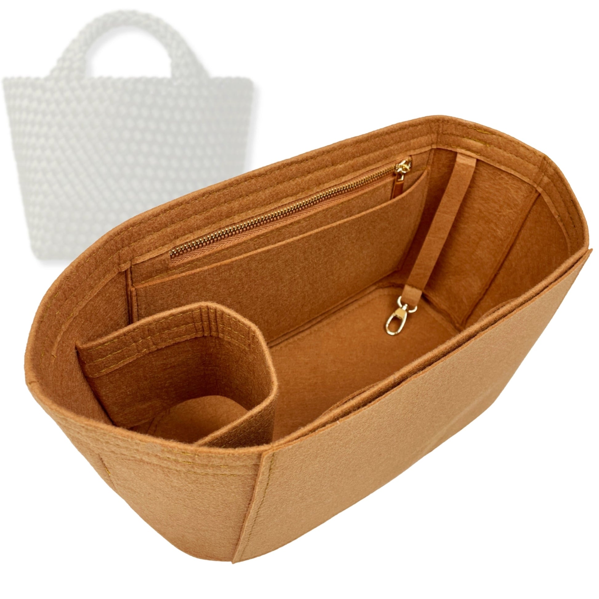 Bag Insert for (Naghedi, St Barths Large Tote) Organizer Tote Purse Organiser Liner Shaper [Premium Felt Material]