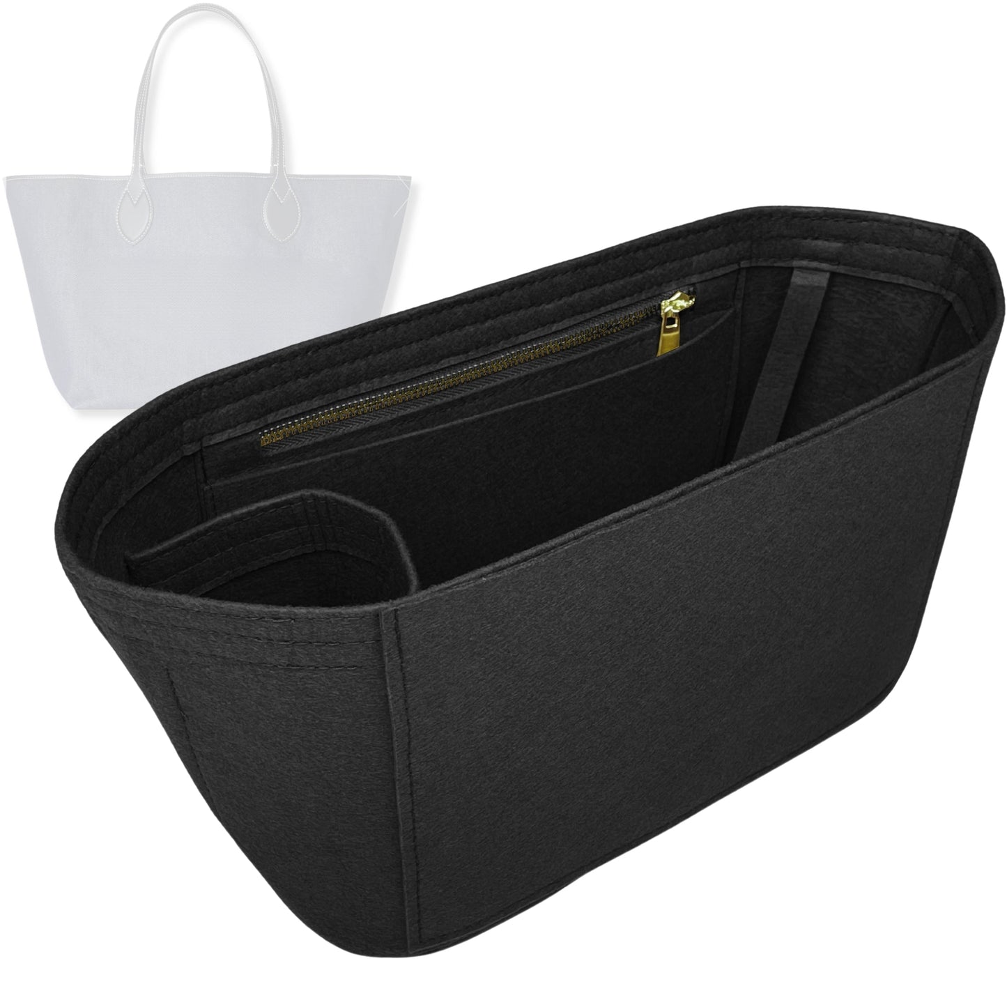 Bag Insert for (Gucci, Totissima large tote) Organizer Tote Purse Organiser Liner Shaper [Premium Felt Material]