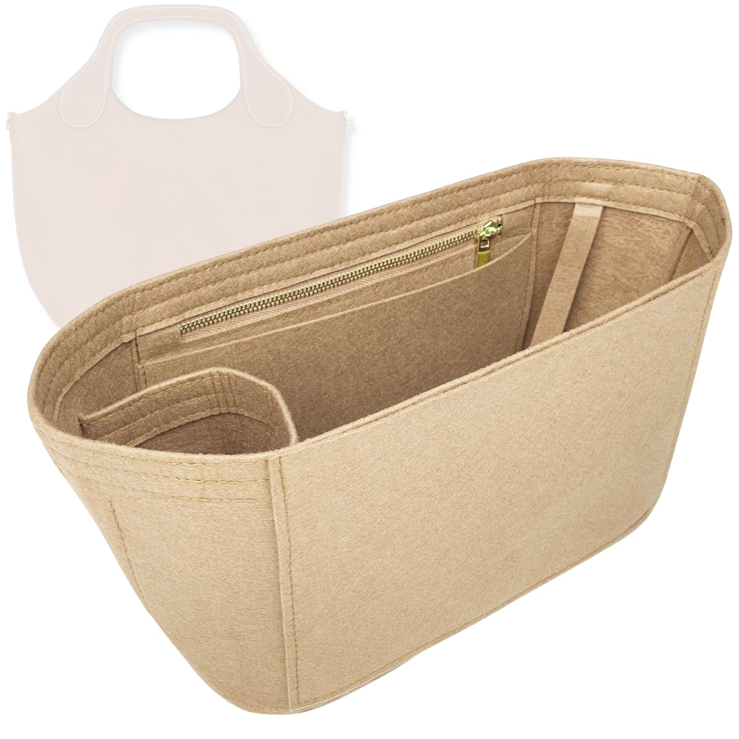 Bag Insert for (Peter Nitz, Large Libby Tote in Arosa Calf) Organizer Tote Purse Organiser Liner Shaper [Premium Felt Material]