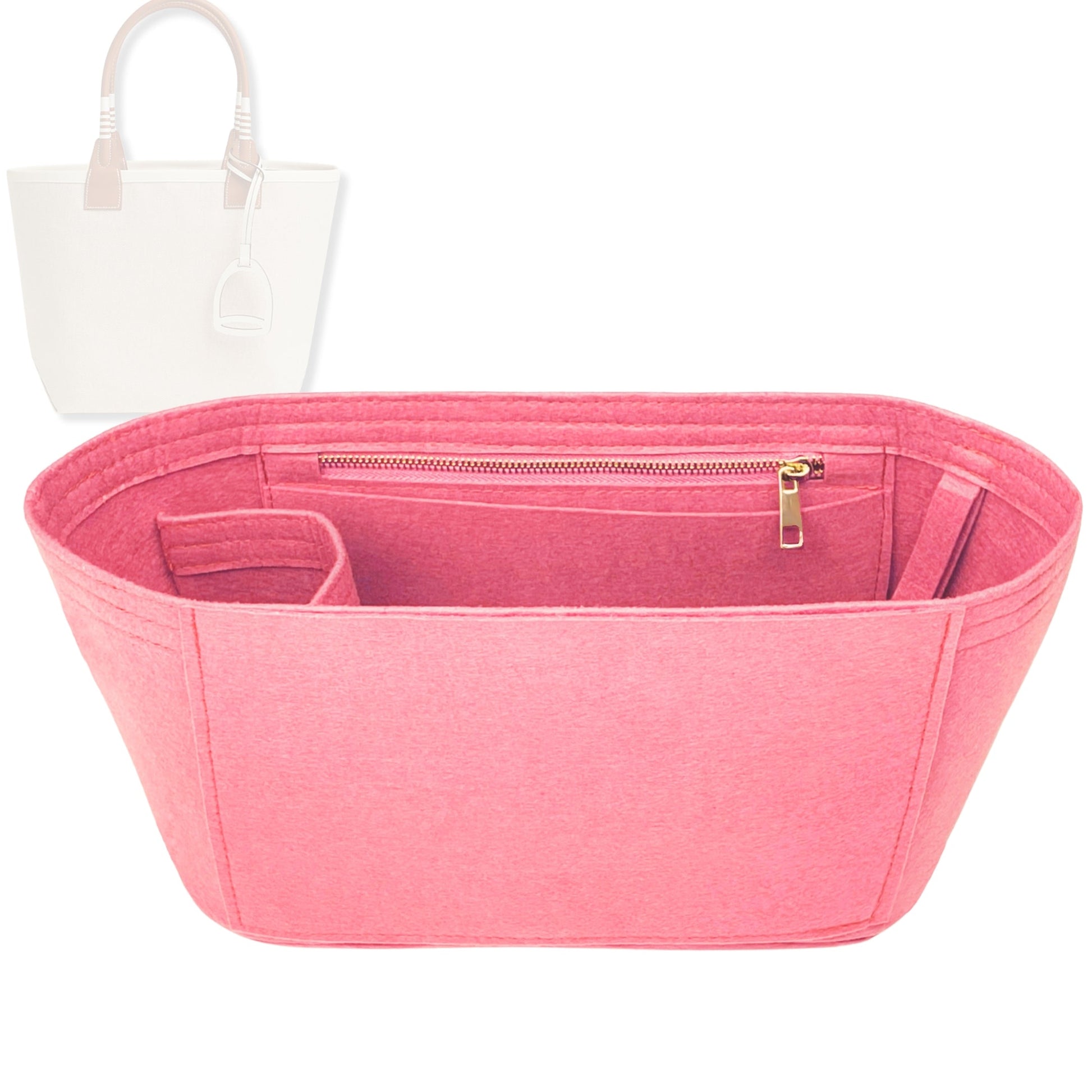 Bag Insert for (Hermes, Steeple Tote 25) Organizer Tote Purse Organiser Liner Shaper [Premium Felt Material]