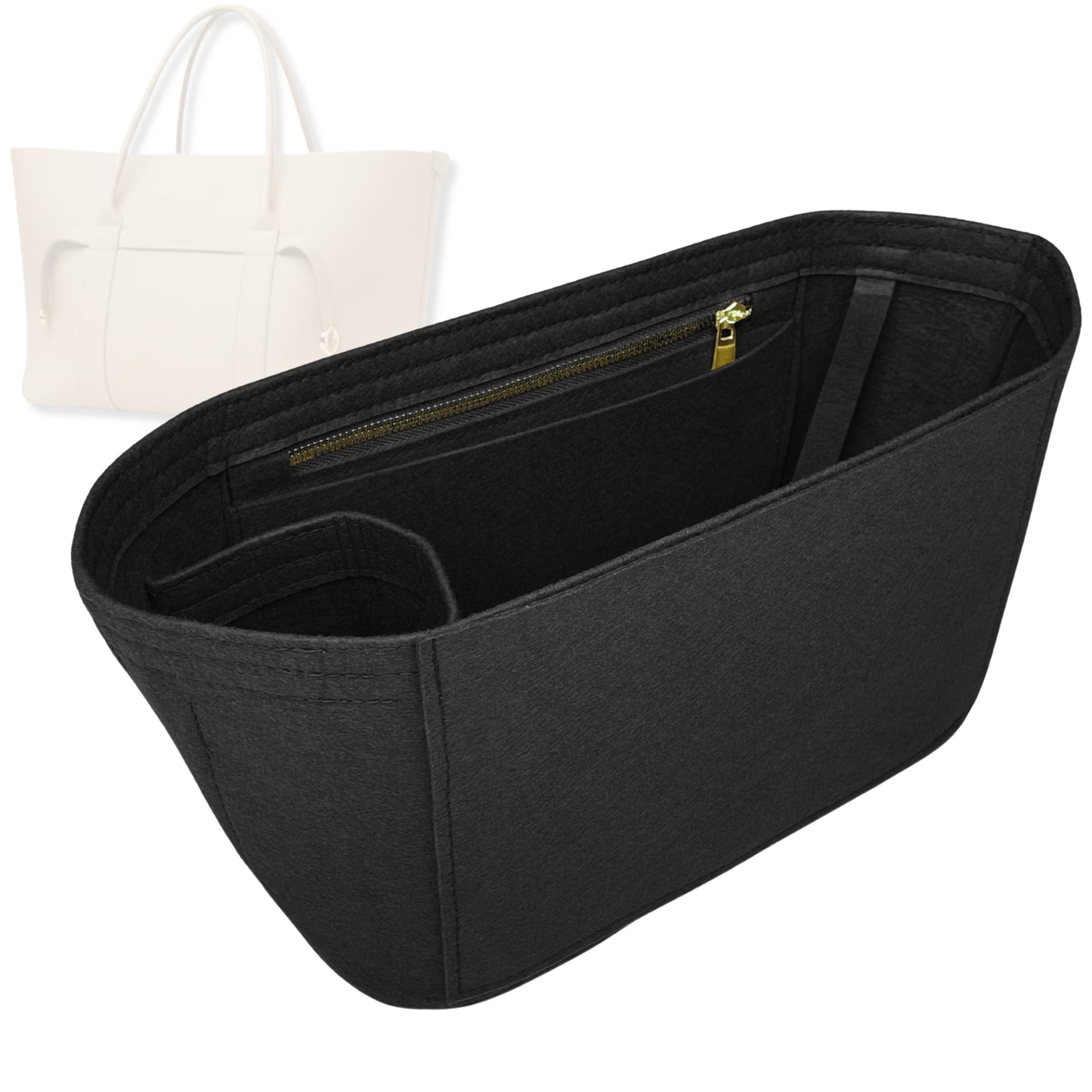 Bag Insert for (Loro Piana, Ghiera Shopper Small) Organizer Tote Purse Organiser Liner Shaper [Premium Felt Material]