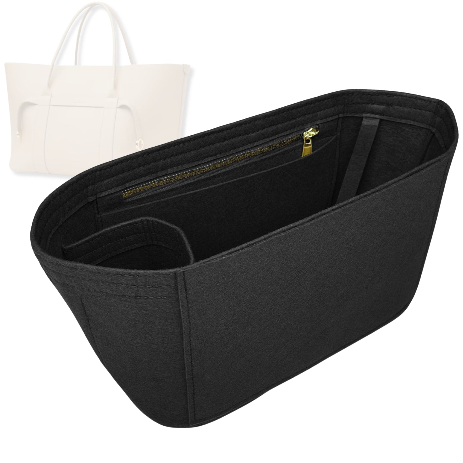 Bag Insert for (Loro Piana, Ghiera Shopper Small) Organizer Tote Purse Organiser Liner Shaper [Premium Felt Material]