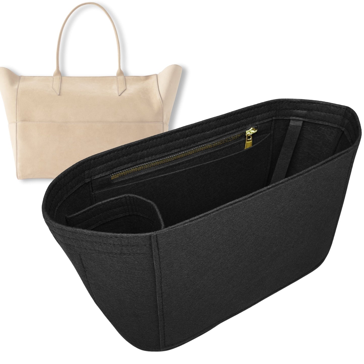Bag Insert for (Metier, Incognito Small Cabas) Organizer Tote Purse Organiser Liner Shaper [Premium Felt Material]