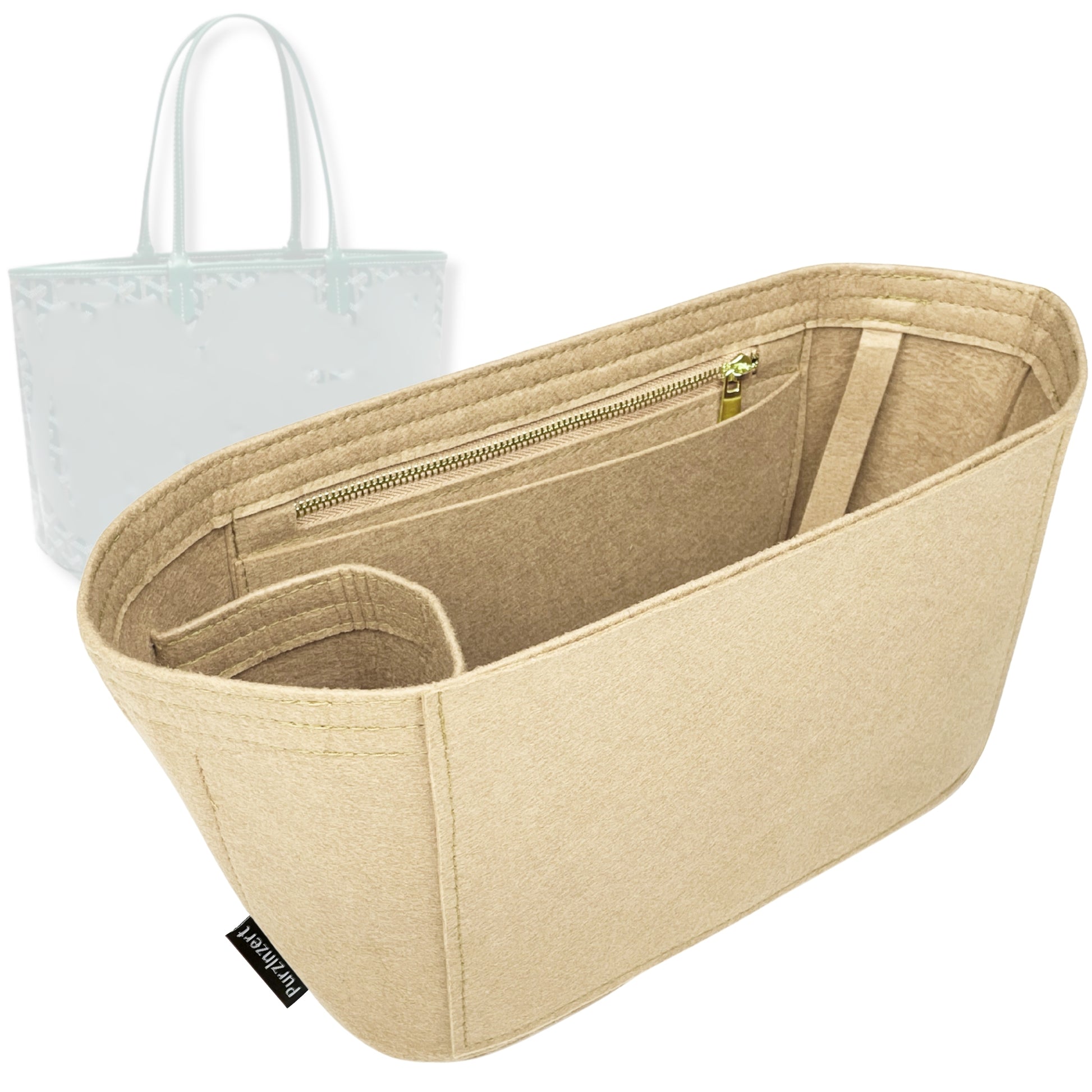 Bag Insert for (Goyard, Artois MM (Medium)) Organizer Tote Purse Organiser Liner Shaper [Premium Felt Material]