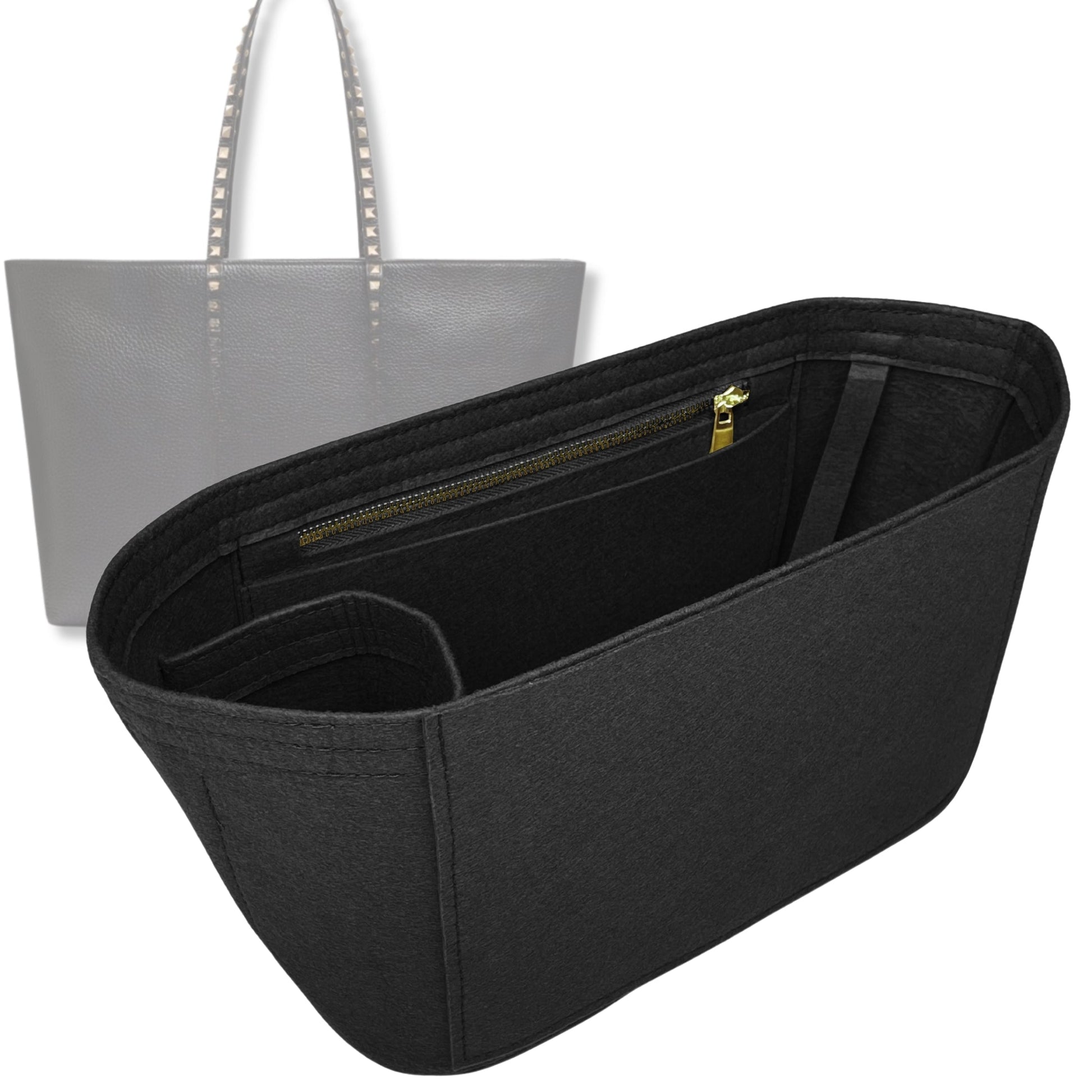 Bag Insert for (Valentino Garavani, Rockstud Shopping Bag) Organizer Tote Purse Organiser Liner Shaper [Premium Felt Material]