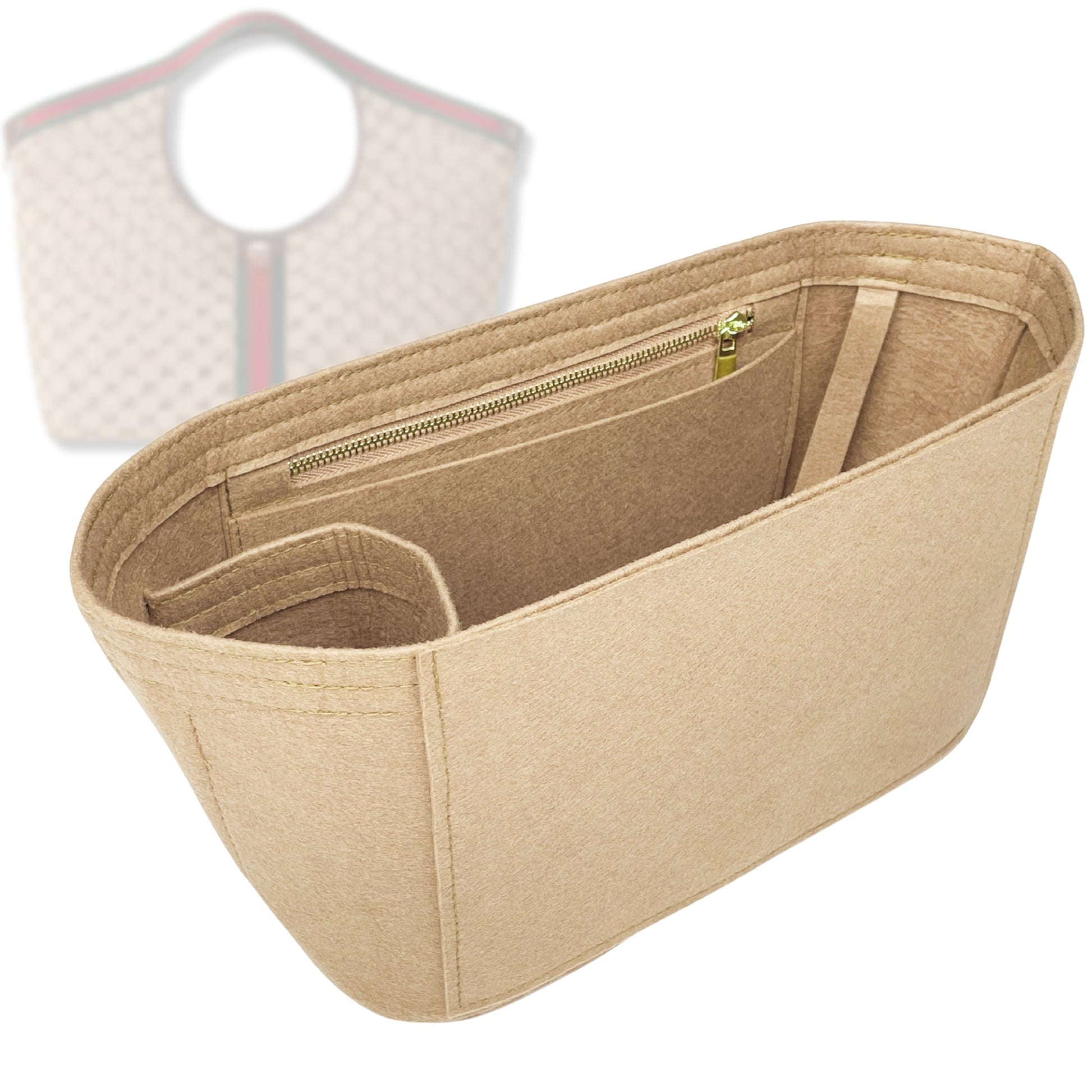 Bag Insert for (Gucci, Giglio large tote bag) Organizer Tote Purse Organiser Liner Shaper [Premium Felt Material]
