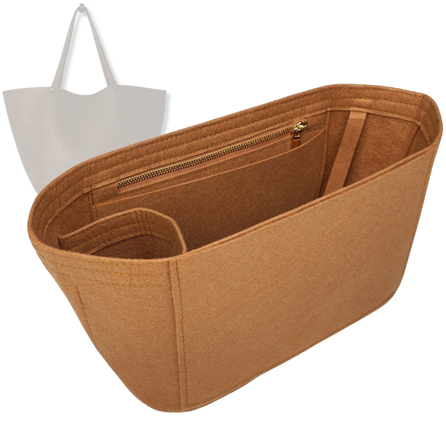 Bag Insert for (Gucci, Rajah large tote) Organizer Tote Purse Organiser Liner Shaper [Premium Felt Material]