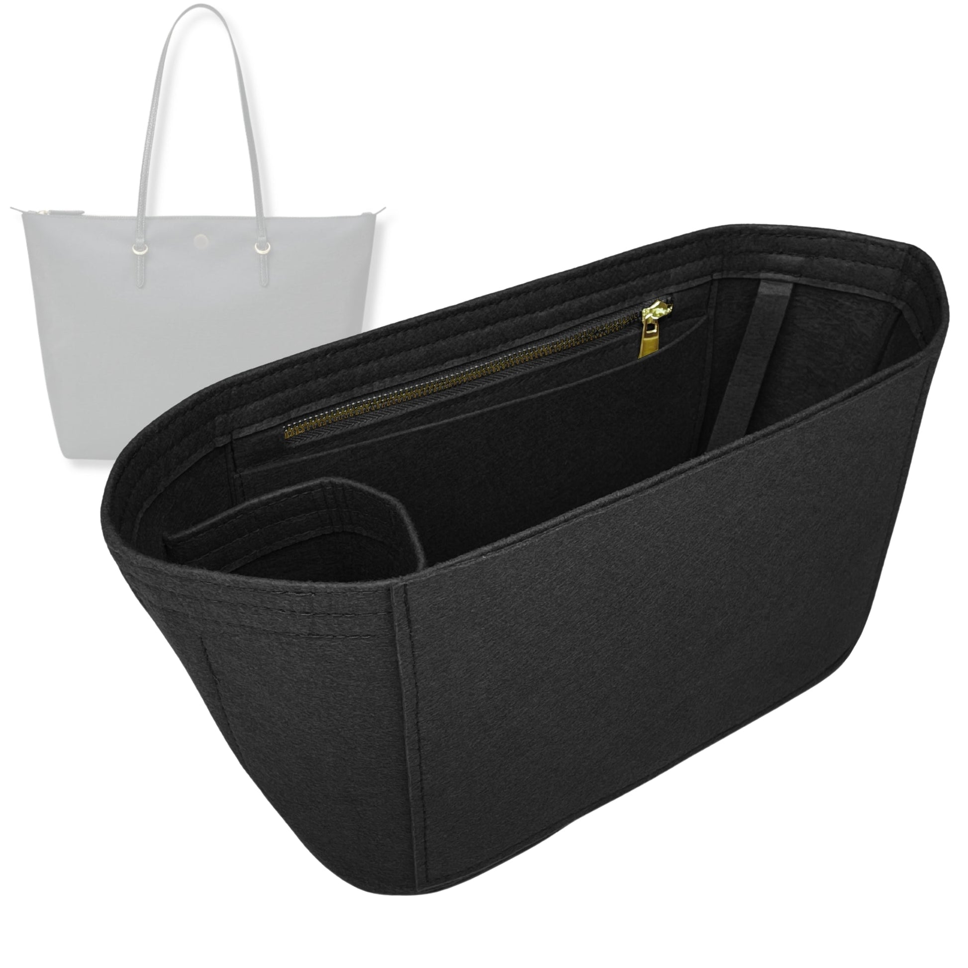 Bag Insert for (Ralph Lauren, Nylon Medium Keaton Tote Bag) Organizer Tote Purse Organiser Liner Shaper [Premium Felt Material]