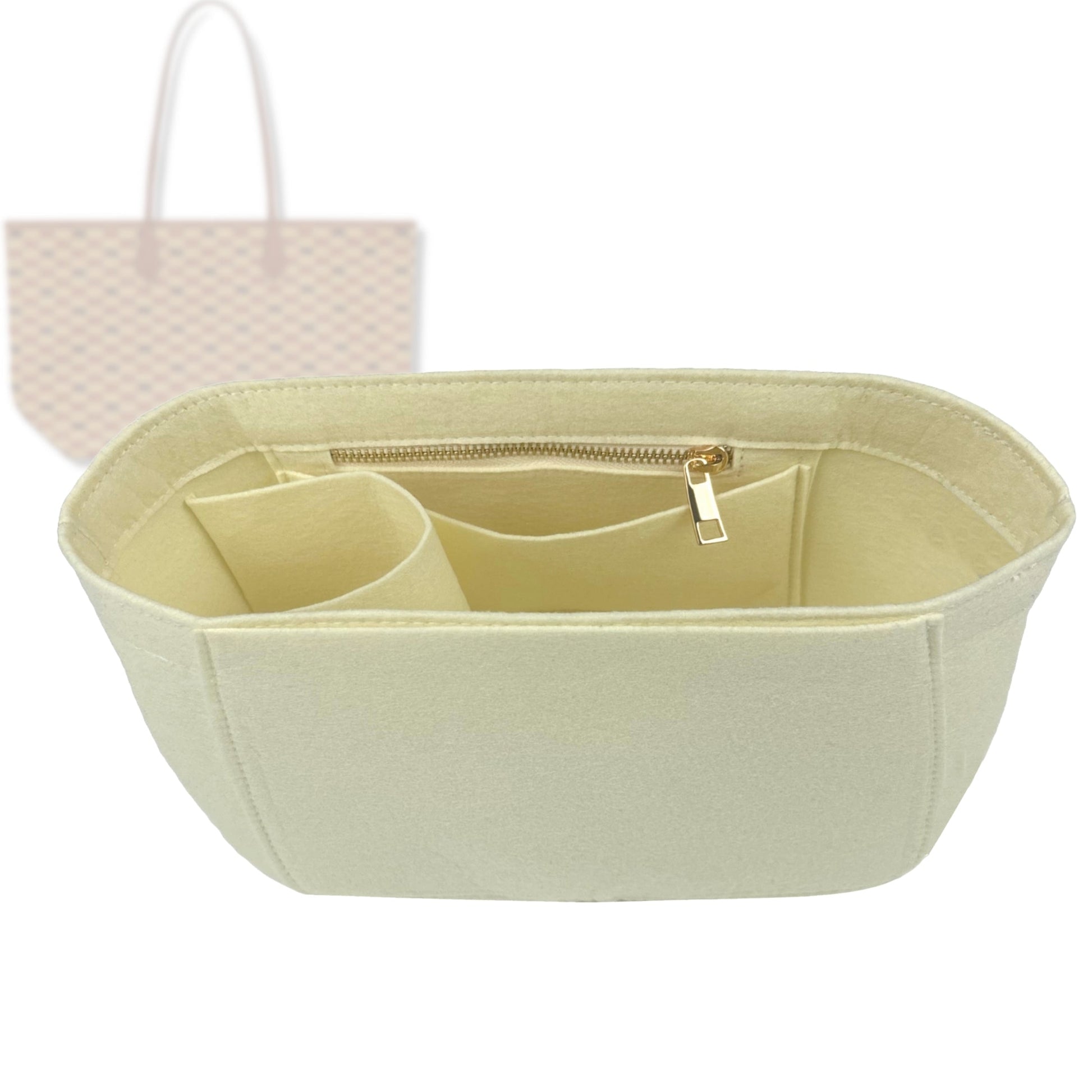 Bag Insert for (Moreau, New Saint TROPEZ Tote MM) Organizer Tote Purse Organiser Liner Shaper [Premium Felt Material]