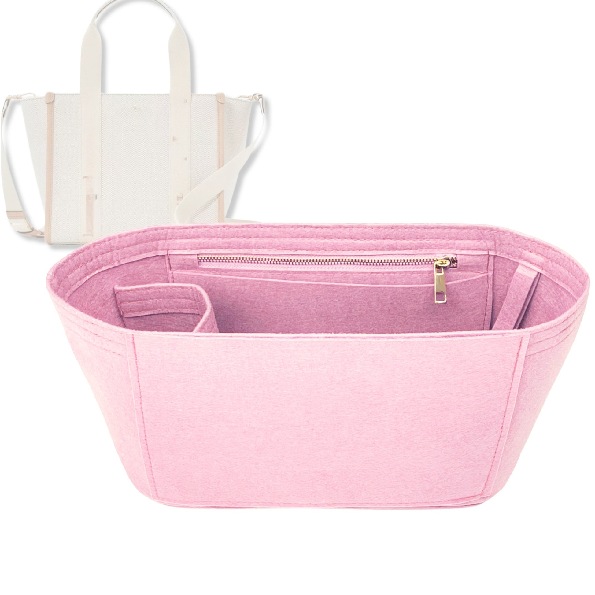 Bag Insert for (Kate Spade, Kip Canvas Small Tote) Organizer Tote Purse Organiser Liner Shaper [Premium Felt Material]