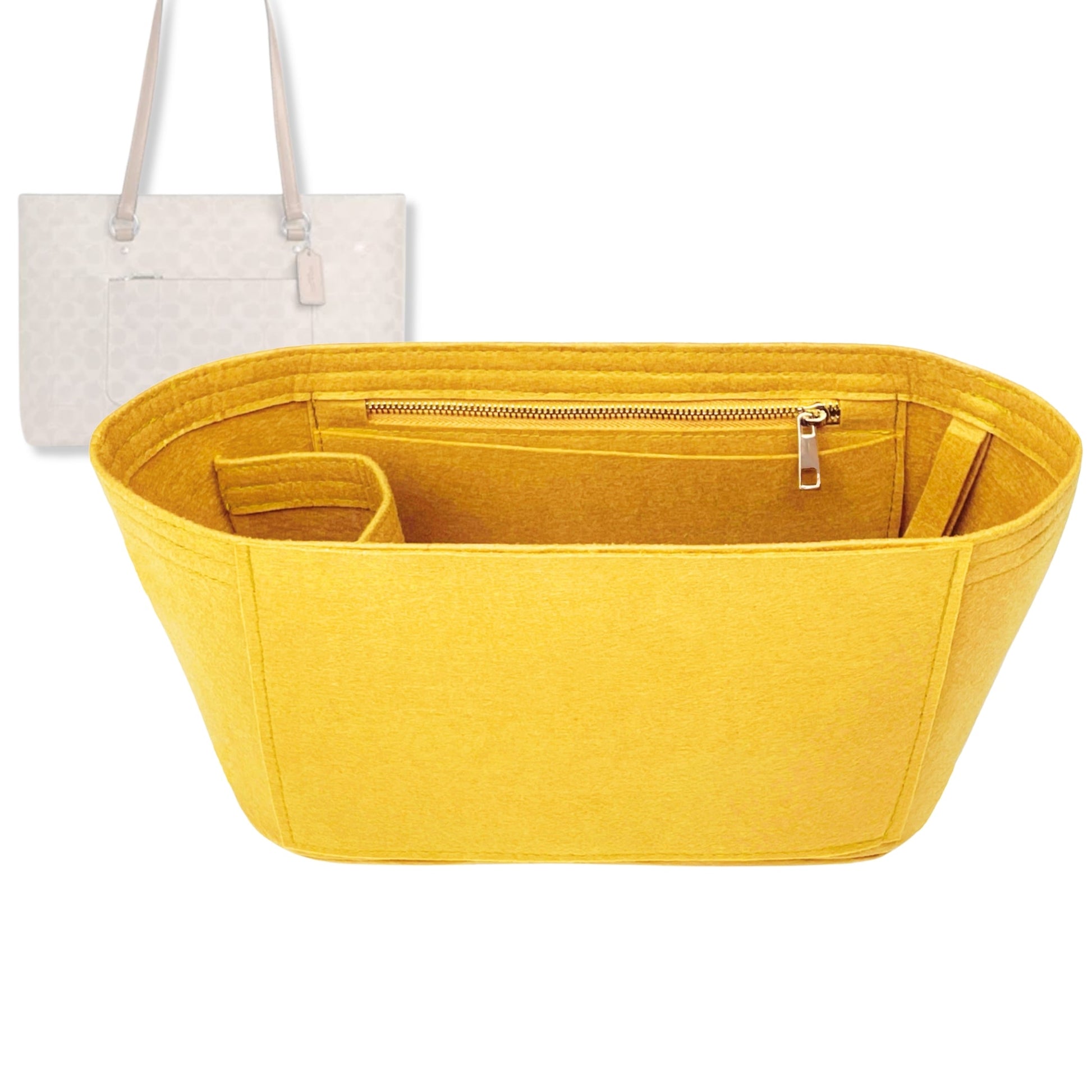 Bag Insert for (Coach, Station Tote) Organizer Tote Purse Organiser Liner Shaper [Premium Felt Material]