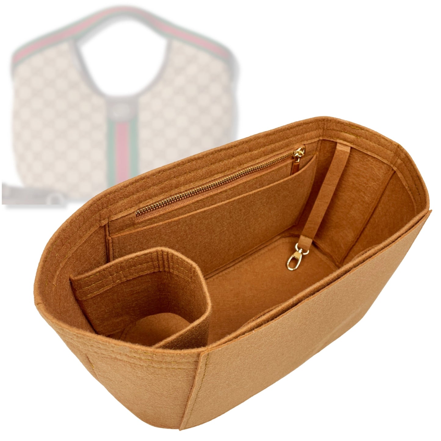 Bag Insert for (Gucci, Giglio small tote bag) Organizer Tote Purse Organiser Liner Shaper [Premium Felt Material]