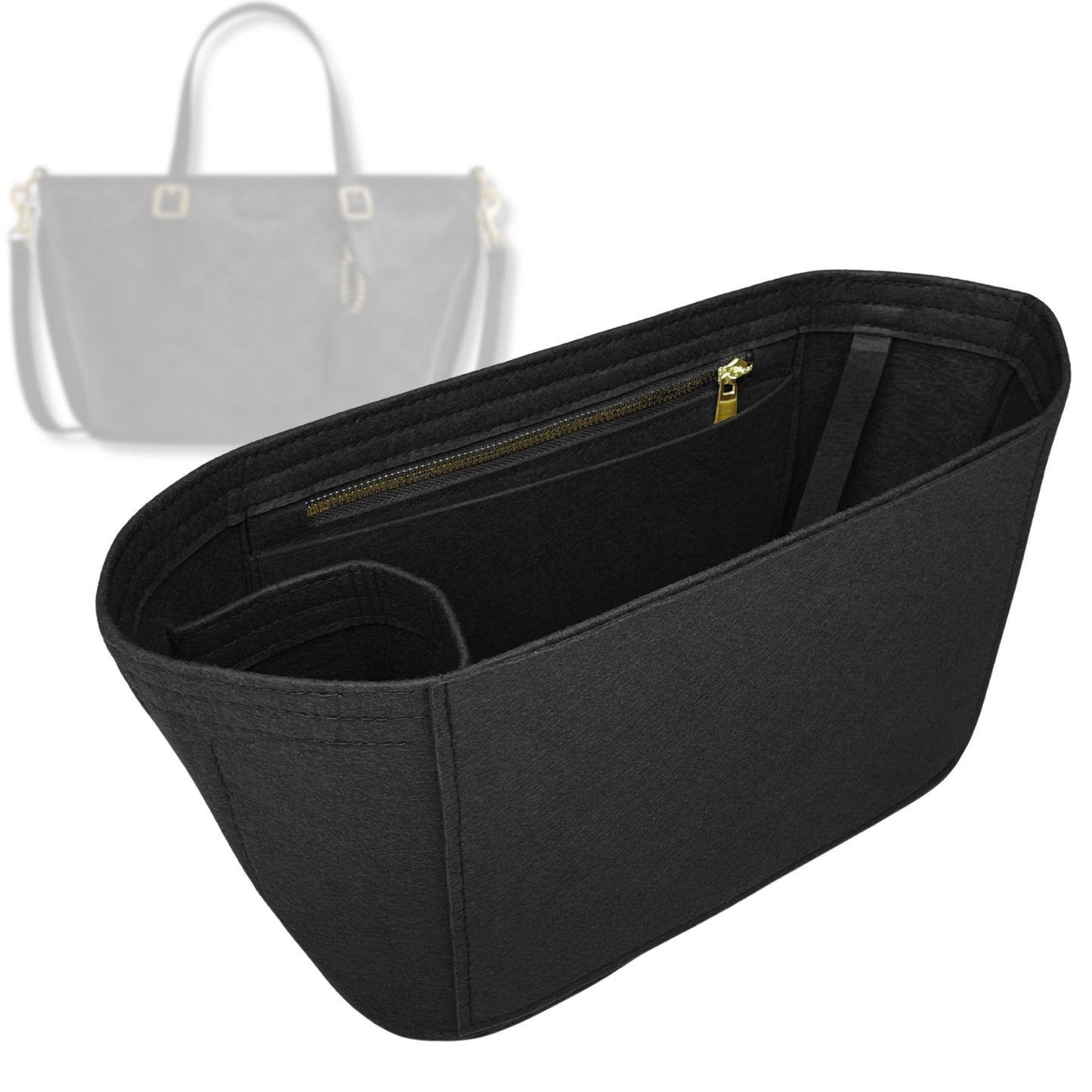 Bag Insert for (Coach, TAXI TOTE 21cm) Organizer Tote Purse Organiser Liner Shaper [Premium Felt Material]