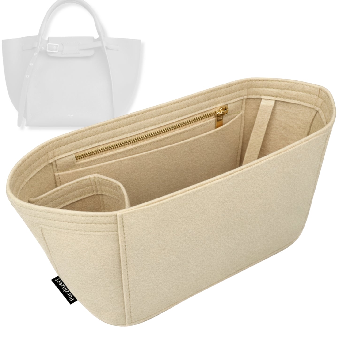 Bag Insert for (Celine, Small Big Bag with long strap) Organizer Tote Purse Organiser Liner Shaper [Premium Felt Material]