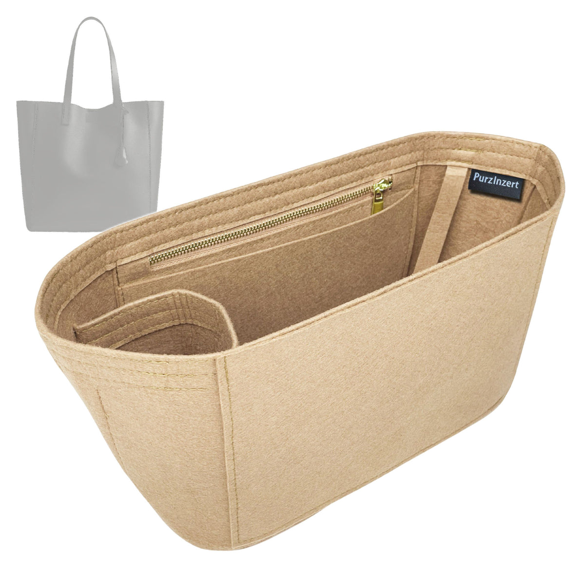 Bag Insert for (Coach, BROADWAY TOTE BAG) Organizer Tote Purse Organiser Liner Shaper [Premium Felt Material]