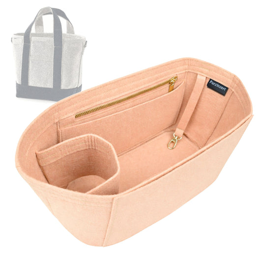 Bag Insert for (Lands End, Small 3 Pocket Open Top Canvas Tote Bag) Organizer Tote Purse Organiser Liner Shaper [Premium Felt Material]
