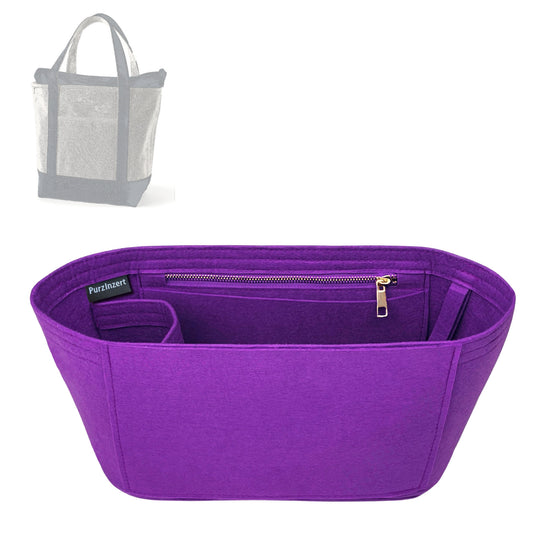 Bag Insert for (Lands End, Medium 5 Pocket Zip Top Canvas Tote Bag) Organizer Tote Purse Organiser Liner Shaper [Premium Felt Material]