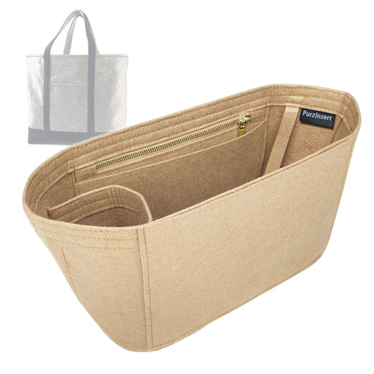 Bag Insert for (Lands End, Extra Large 5 Pocket Zip Top Canvas Tote Bag) Organizer Tote Purse Organiser Liner Shaper [Premium Felt Material]