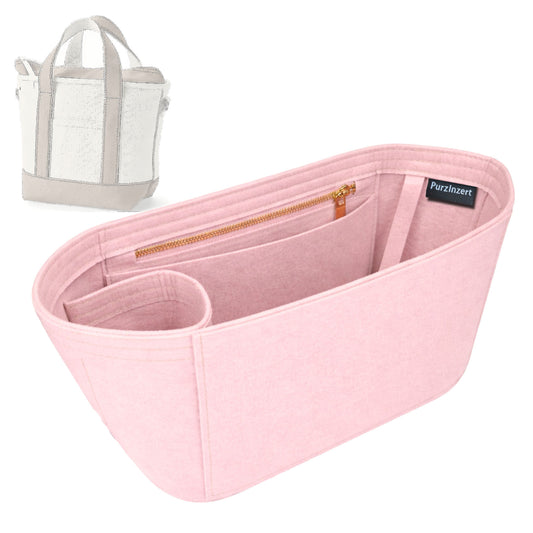 Bag Insert for (Lands End, Small 3 Pocket Zip Top Canvas Tote Bag) Organizer Tote Purse Organiser Liner Shaper [Premium Felt Material]