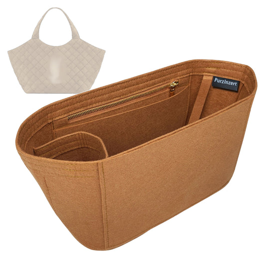 Bag Insert for (Saint Laurent (YSL), ICARE Medium in quilted suede) Organizer Tote Purse Organiser Liner Shaper [Premium Felt Material]