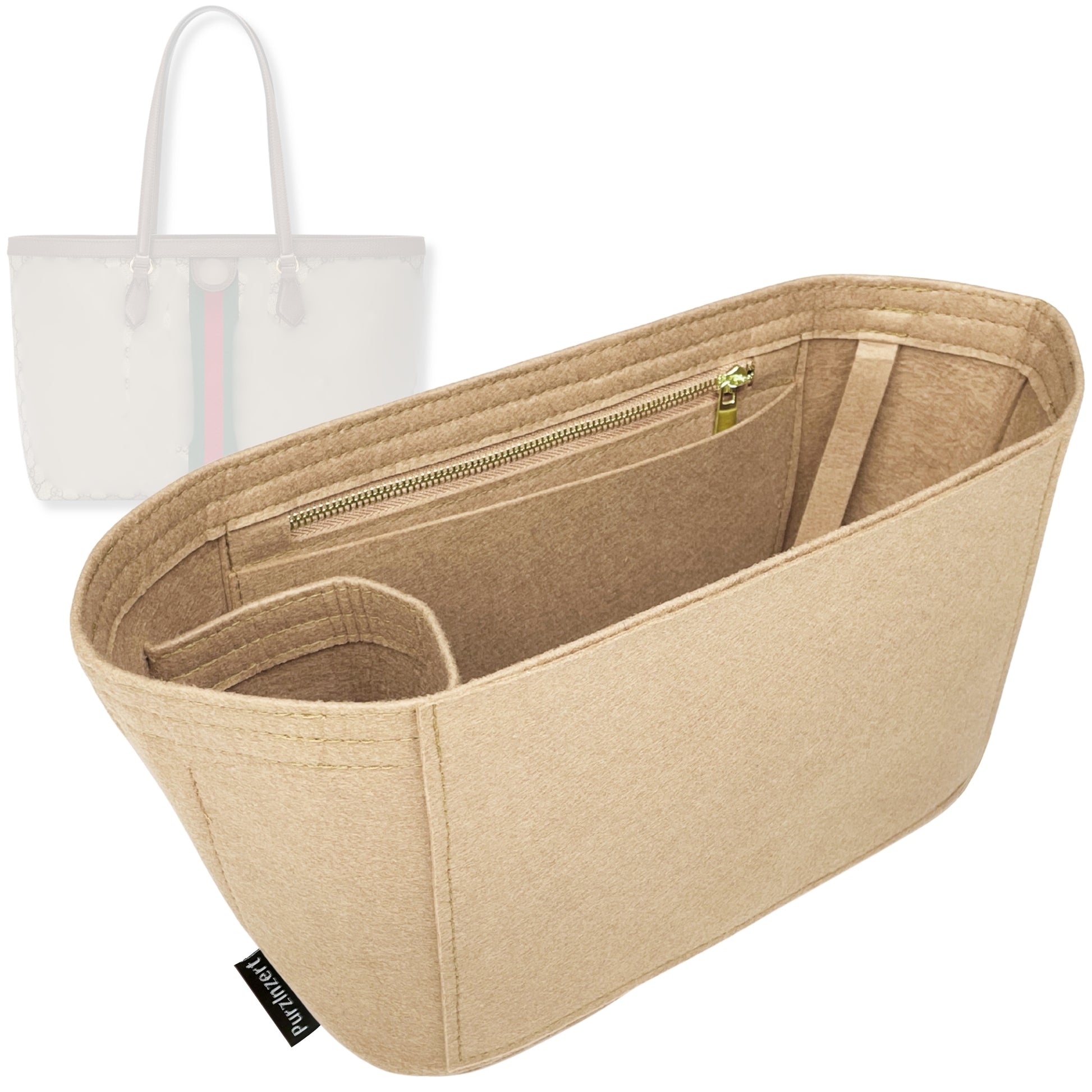 Bag Insert for (Gucci, Ophidia GG Large Tote) Organizer Tote Purse Organiser Liner Shaper [Premium Felt Material]