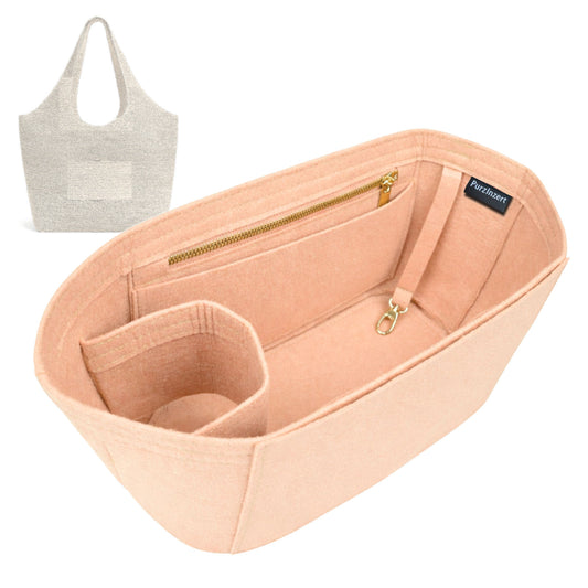 Bag Insert for (Celine, Classic Panier Shopper Cabas IN RAFFIA AND CALFSKIN) Organizer Tote Purse Organiser Liner Shaper [Premium Felt Material]