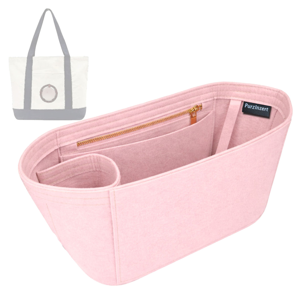 Bag Insert for (Trader Joes, Large Classic Canvas Tote) Organizer Tote Purse Organiser Liner Shaper [Premium Felt Material]