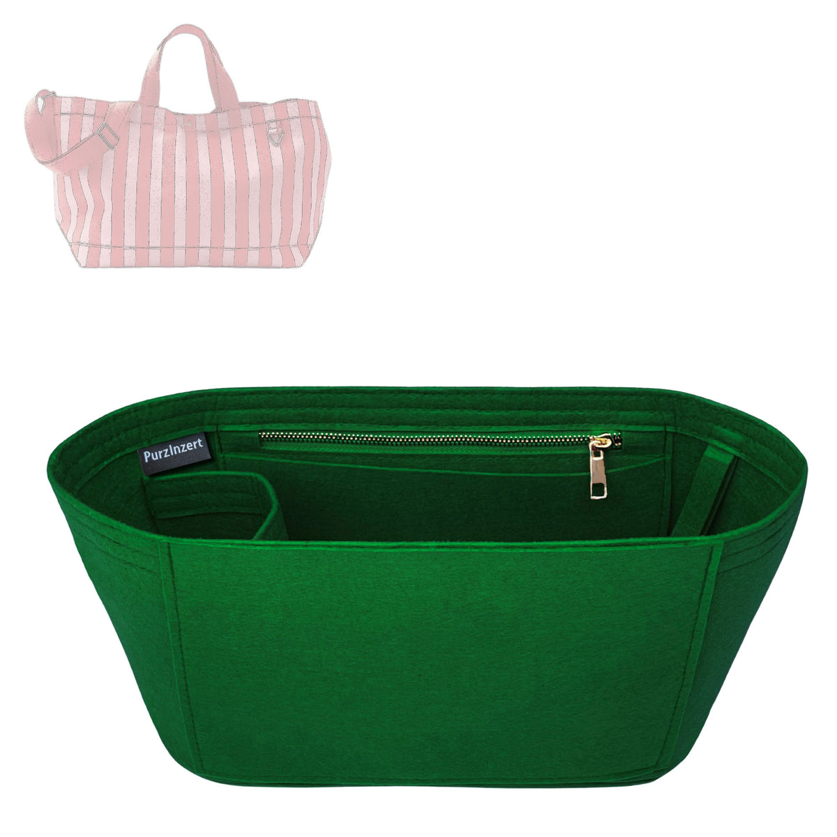 Bag Insert for (BaubleBar, Large Striped Custom Alpha Tote) Organizer Tote Purse Organiser Liner Shaper [Premium Felt Material]