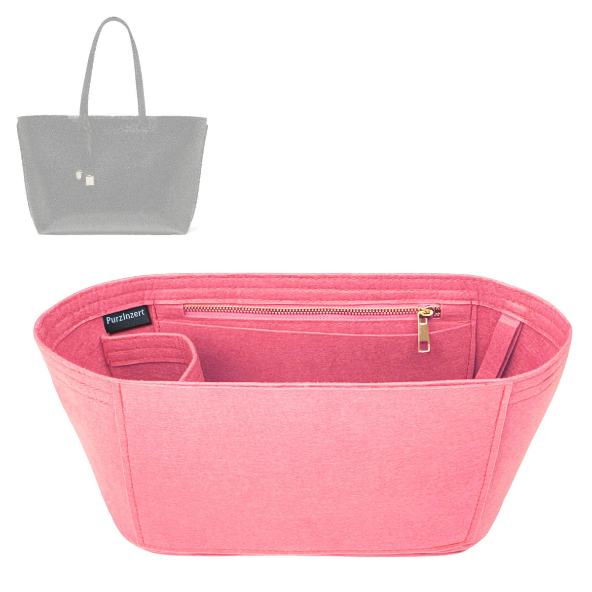 Bag Insert for (Aspinal of London, Zipped East West Tote) Organizer Tote Purse Organiser Liner Shaper [Premium Felt Material]