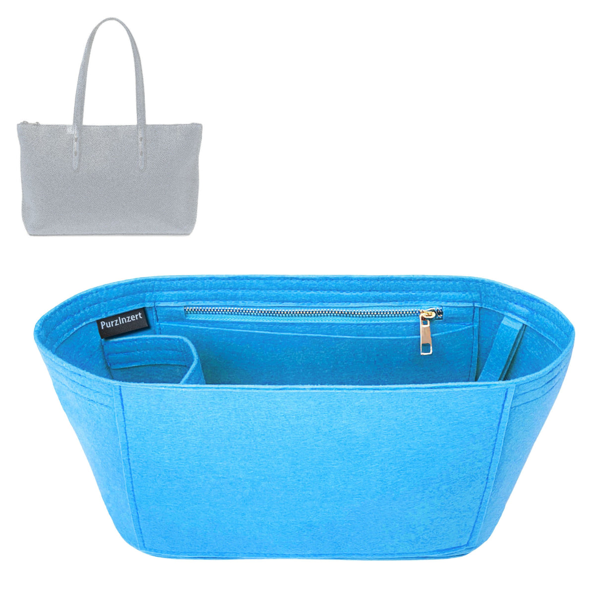 Bag Insert for (Aspinal of London, Zipped Regent Tote) Organizer Tote Purse Organiser Liner Shaper [Premium Felt Material]