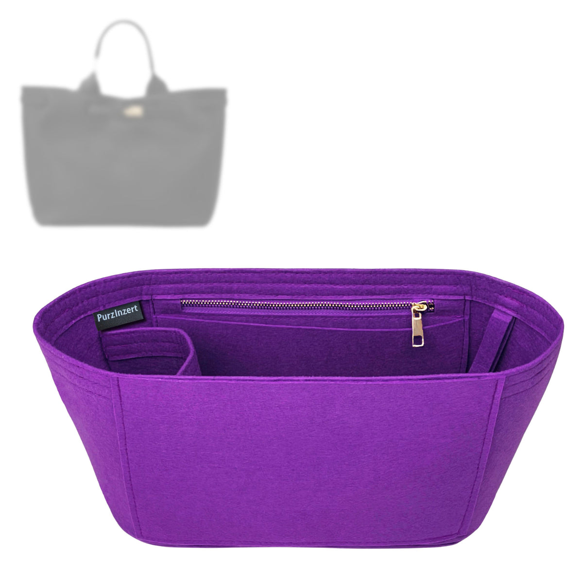 Bag Insert for (Longchamp, Le Smart L Tote Bag) Organizer Tote Purse Organiser Liner Shaper [Premium Felt Material]