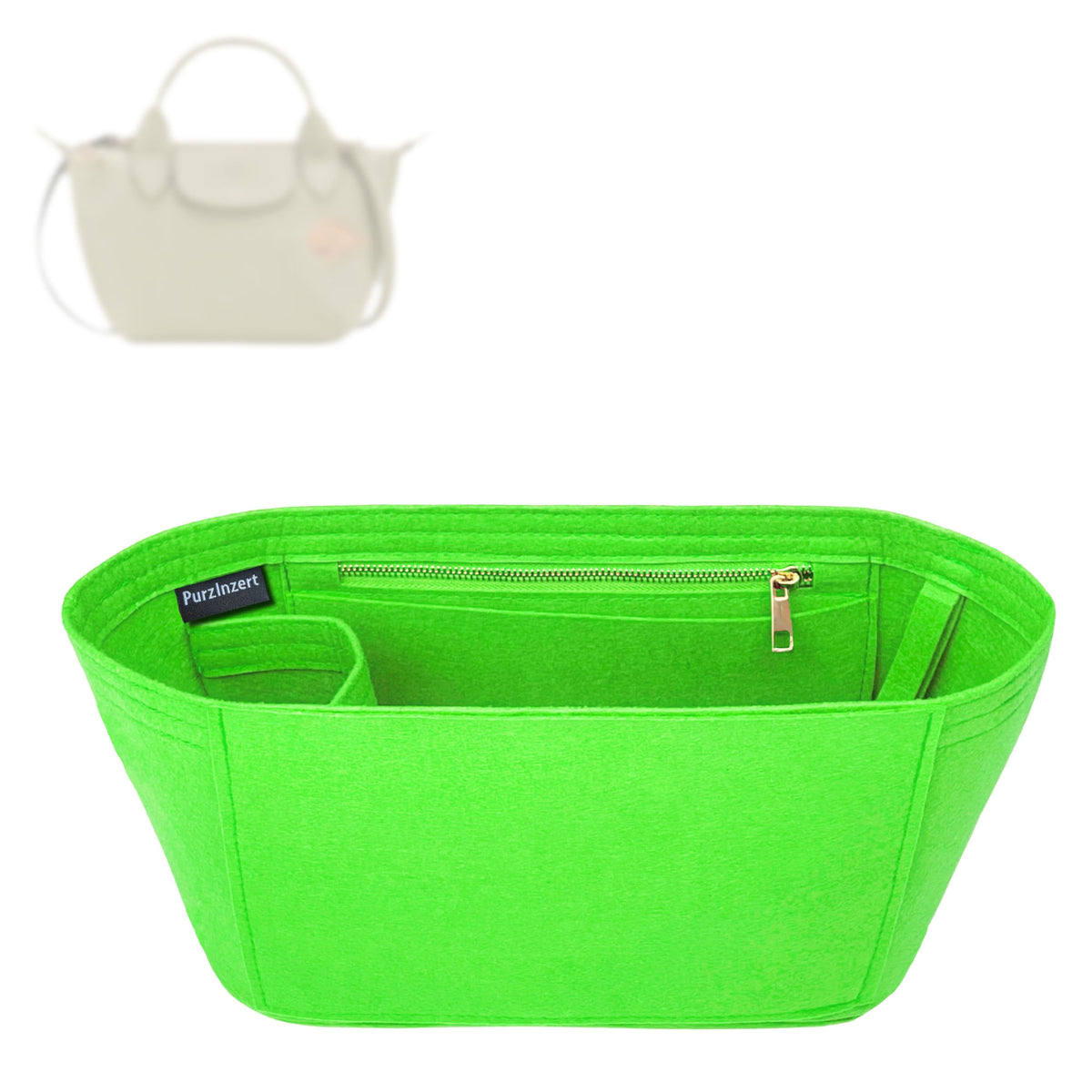 Bag Insert for (Longchamp, Le Pliage Xtra XS Handbag L1500HJJ) Organizer Tote Purse Organiser Liner Shaper [Premium Felt Material]