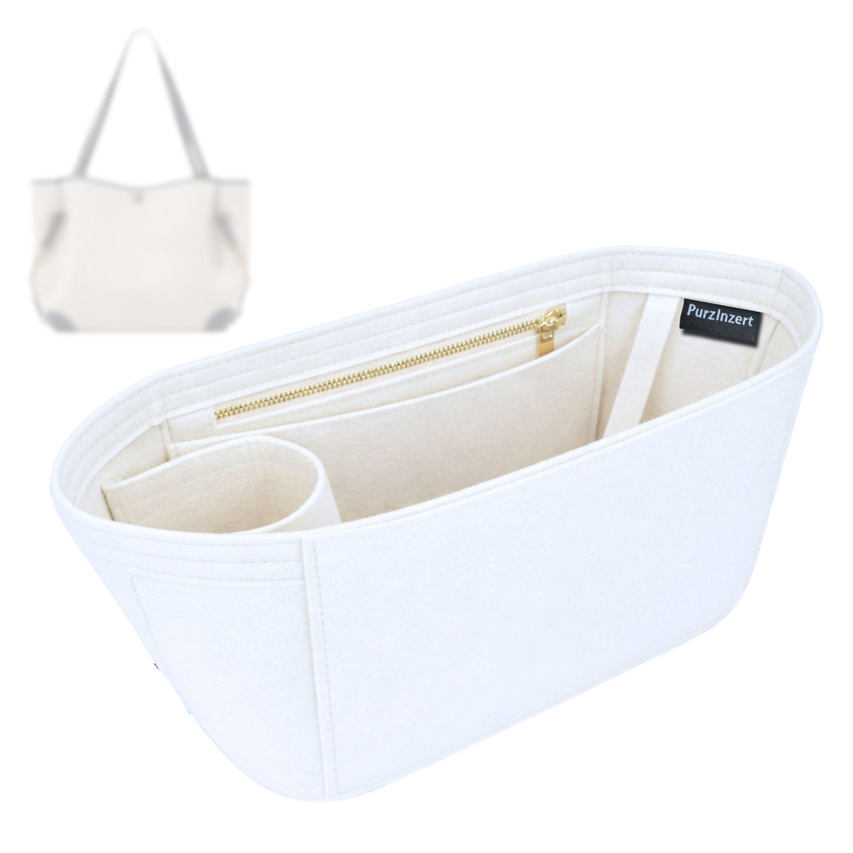 Bag Insert for (Chloe, Medium Clover Double Carry Bag) Organizer Tote Purse Organiser Liner Shaper [Premium Felt Material]